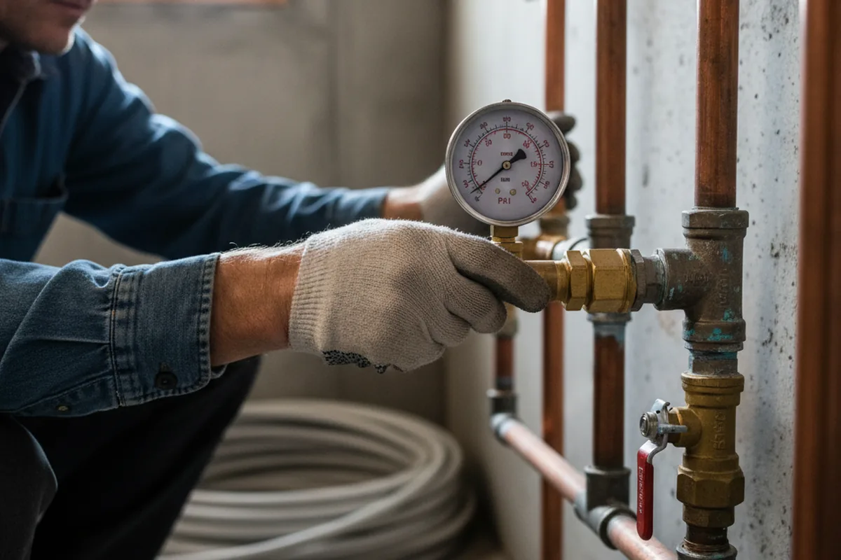 Pressure testing a repaired line during Water Line Repair in Finleyville